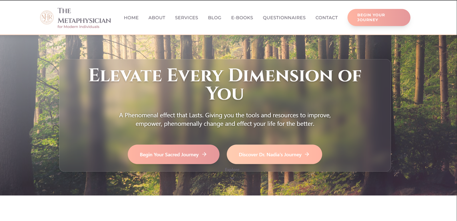 Dr. Nadia,spiritual wellness and metaphysician consulting website